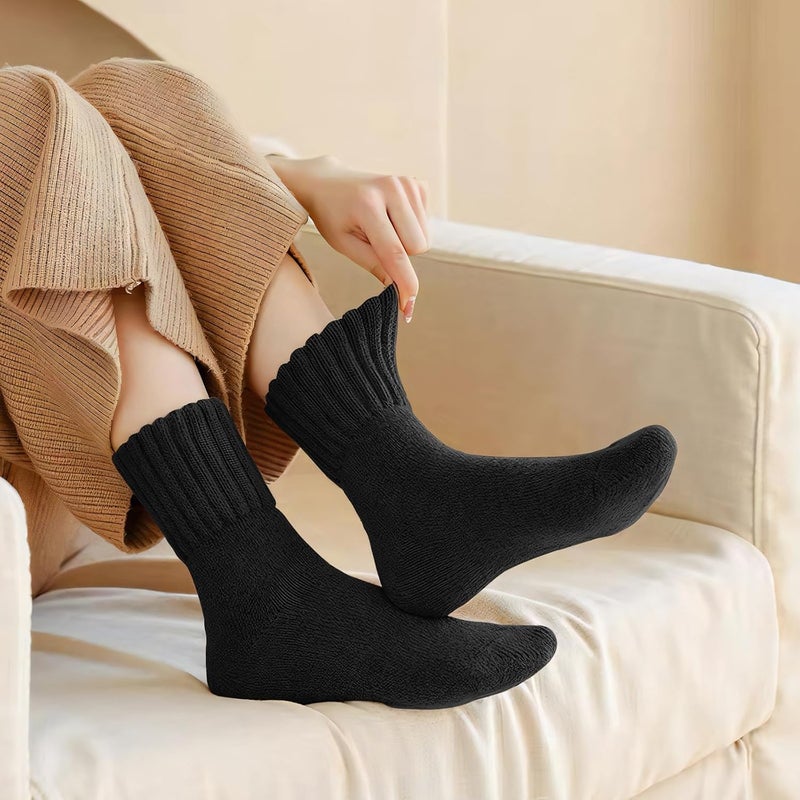 Sunovelties Womens Merino Wool Socks 3 Pairs Winter Ski Warm Boot Socks Men Thermal Thick Cozy Hiking - Image 2